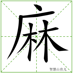 麻字写法 麻的笔顺