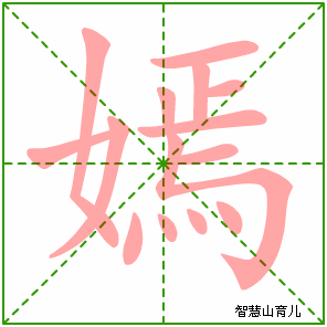 嫣的笔顺拼音及解释
