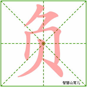 负字写法 负的笔顺