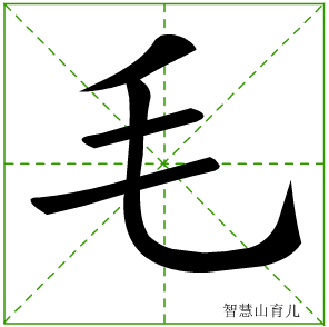 毛字写法 毛的笔顺
