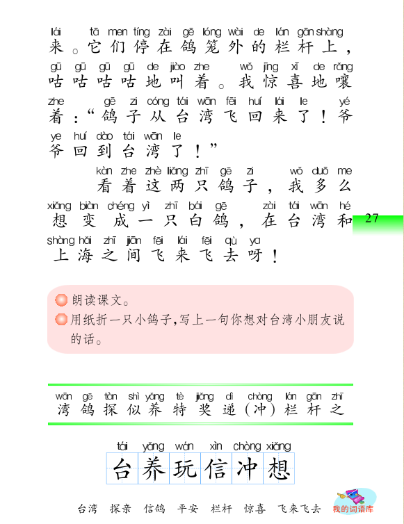 从台湾飞回来的鸽子